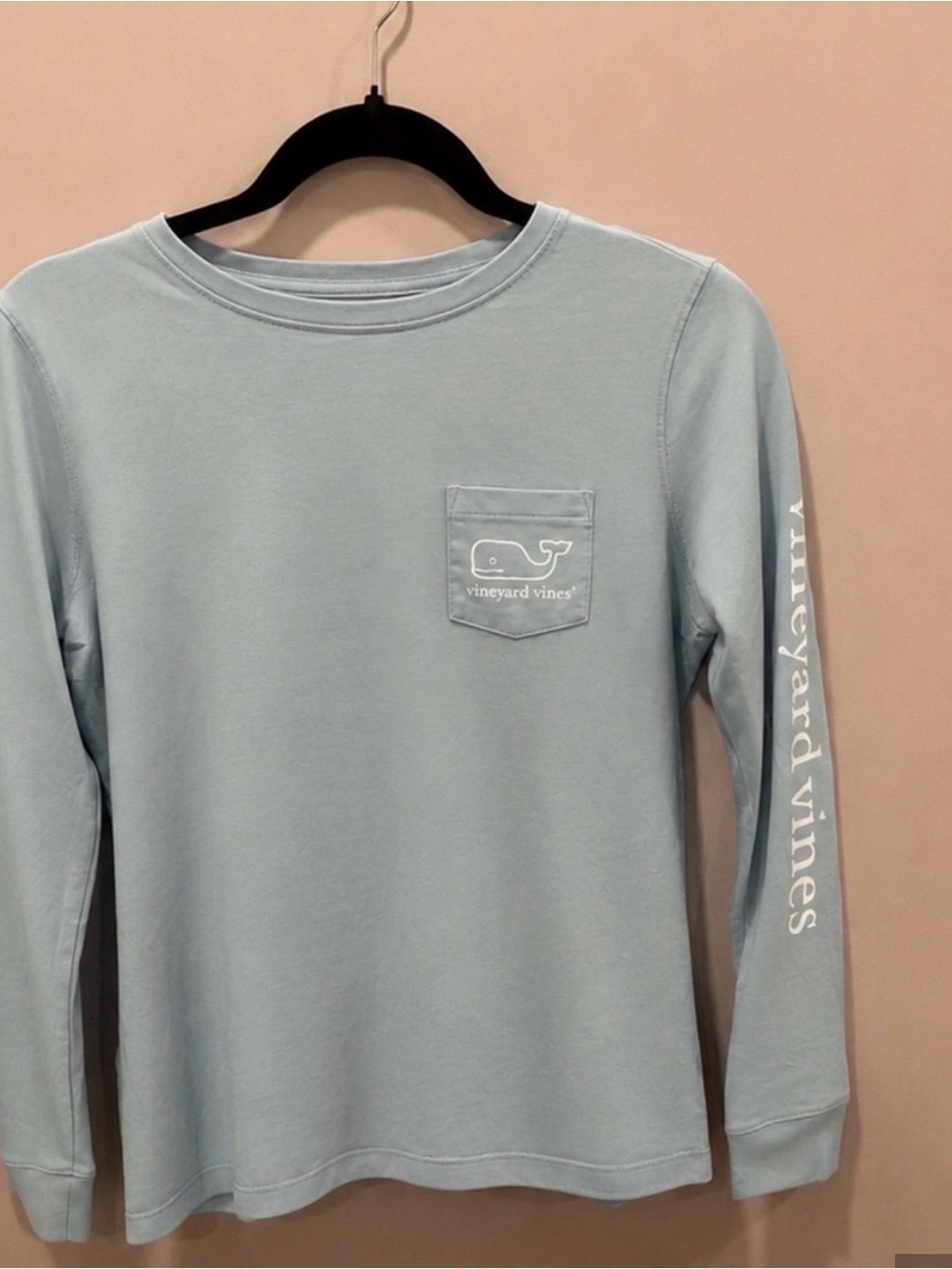Vineyard Vines Kids Light Blue Long-Sleeve Pocket Tee